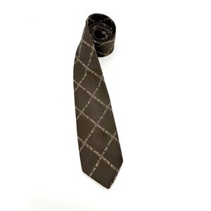Cappuccino Necktie‎ Mens Best Dad In The World Novelty Brown VTG
